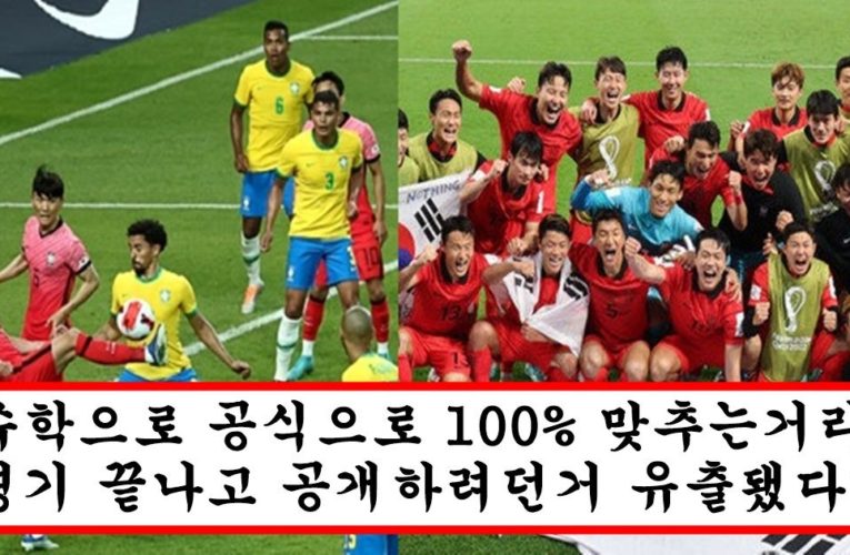 세계 최고 과학자가 수학 공식과 과학으로 입증해낸 100% 맞는 한국 브라질 축구 결과 예측